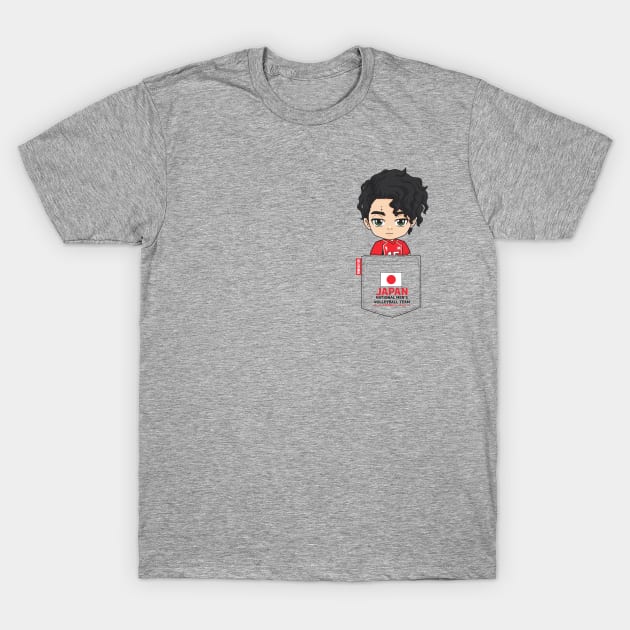 Olympic Sakusa Pocket Chibi T-Shirt by TeeTowArt